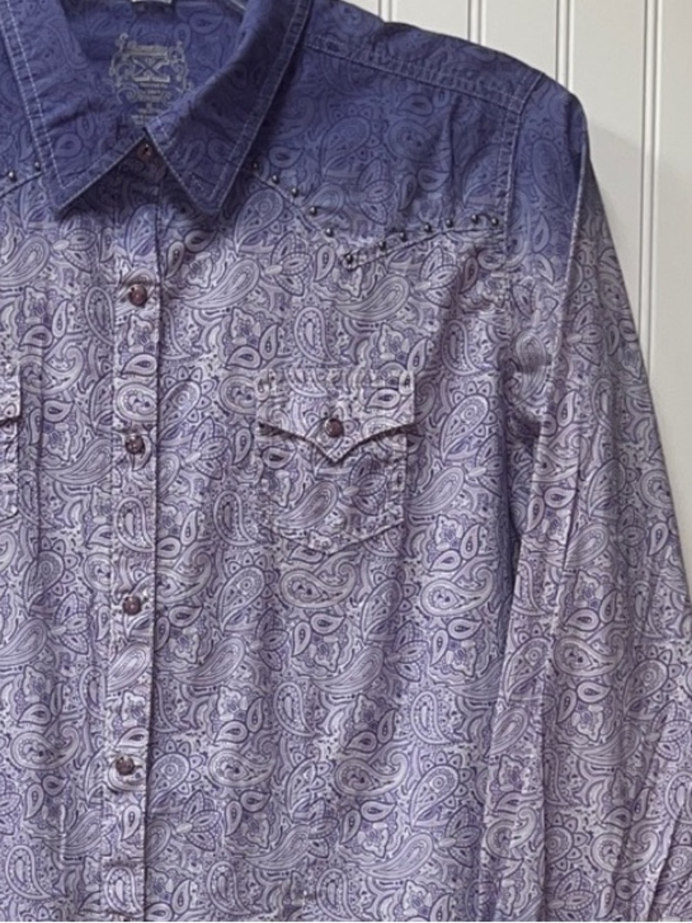 Twenty X Purple Paisley Western Snap Shirt XL